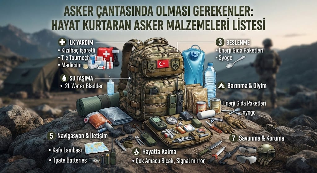 Asker Çantasında Olması Gerekenler: Hayat Kurtaran Asker Malzemeleri Listesi