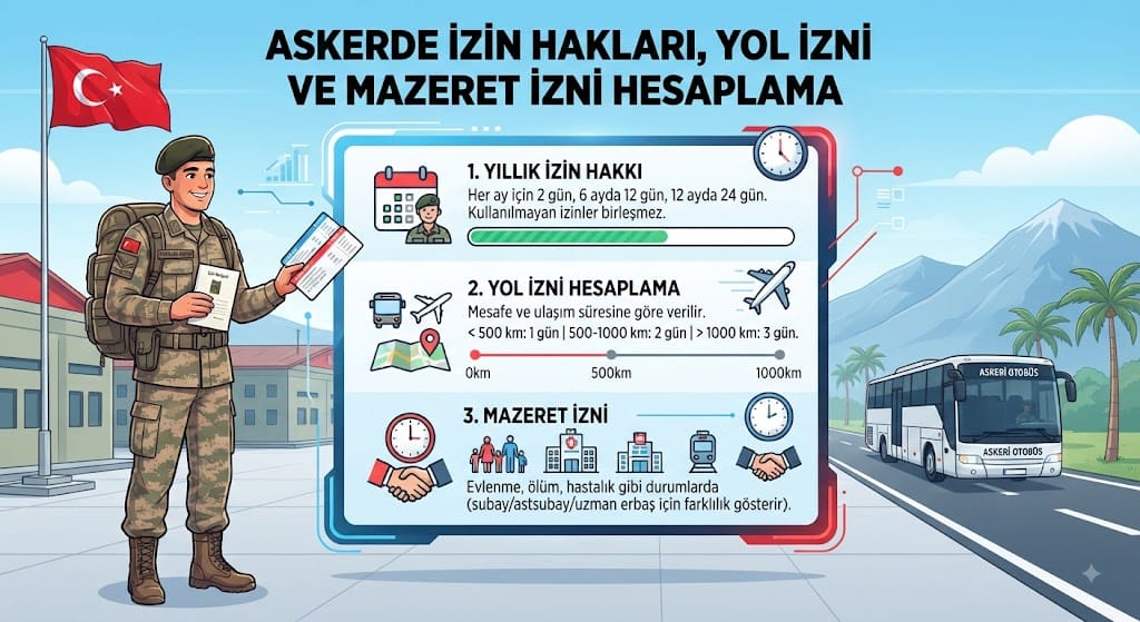 Askerde İzin Hakları Nelerdir? Yol İzni ve Mazeret İzni Hesaplama