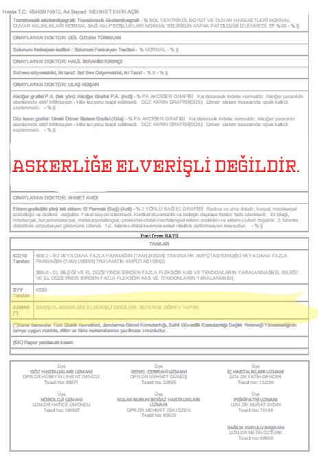 Askerde Çürük Raporu